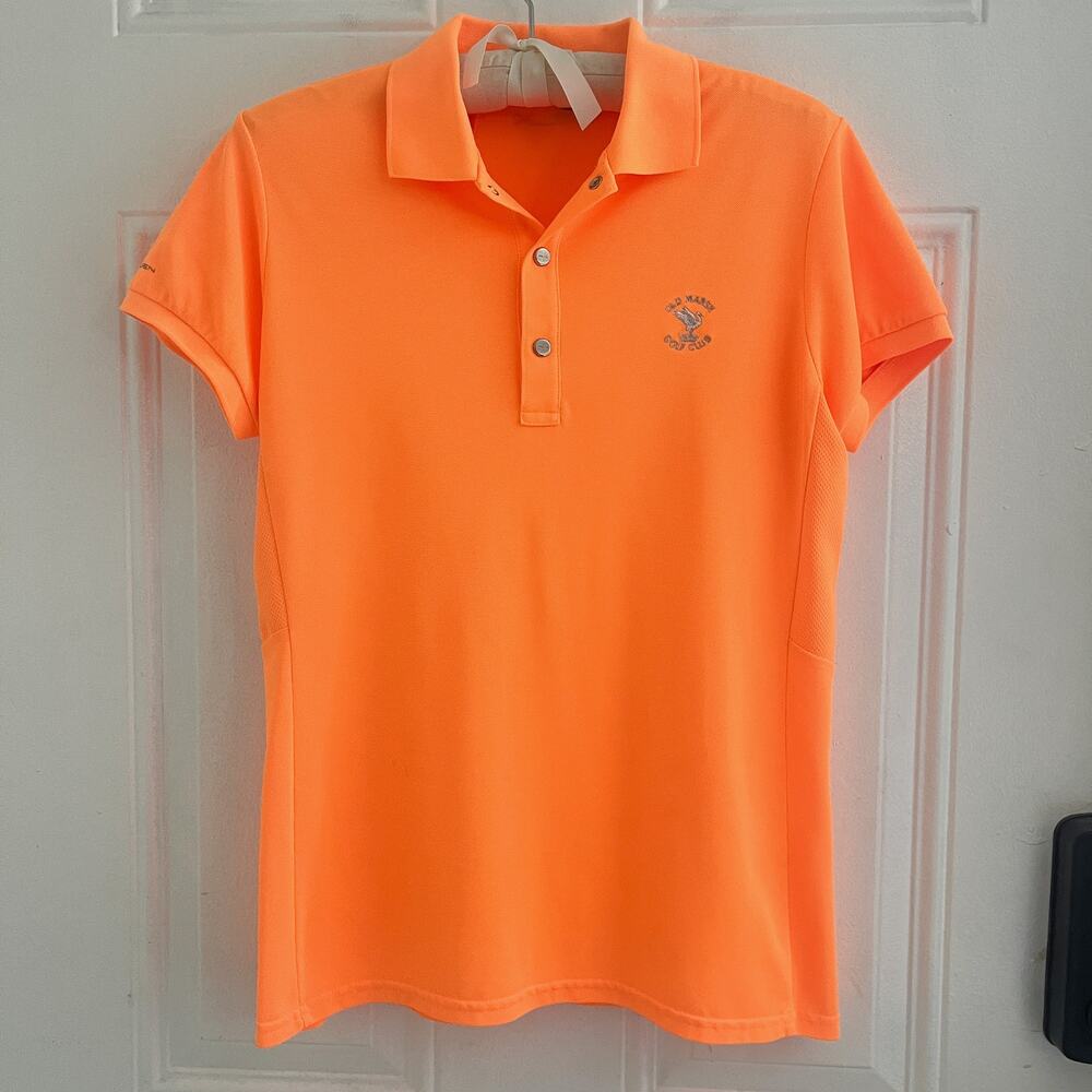 RLX Ralph Lauren Women’s Golf Polo Orange Old Marsh Golf Club Size M
